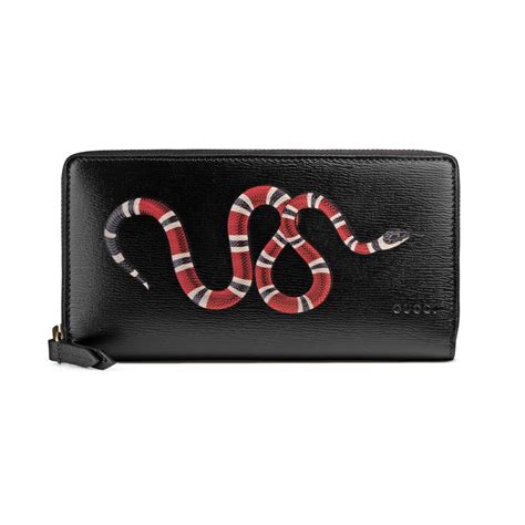 gucci zip wallet snake|authentic Gucci snake wallet.